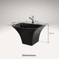 InArt Black Rectangular Ceramic Pedestal Bathroom Sink, 19 x 17 x 13 in product image 9 of 12