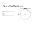 InArt Charcoal Black Round Ceramic Bathroom Vessel Sink product image 4 of 10