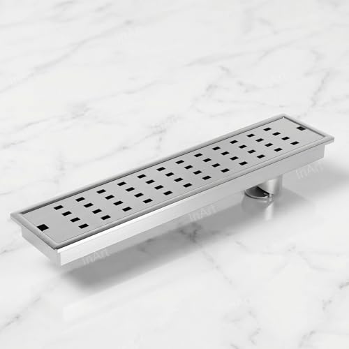 InArt Square Stainless Steel Bathroom Floor Drain, 18 x 4 product image 3 of 12