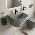 InArt Grey Rectangular Ceramic Pedestal Bathroom Sink product image 2 of 12