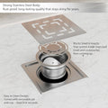 InArt Square Stainless Steel Bathroom Floor Drain product image 10 of 12