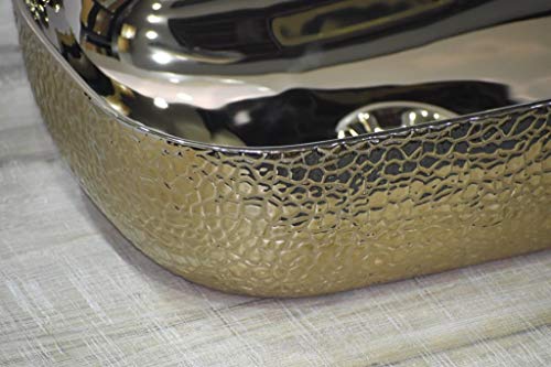 InArt Golden Rectangular Ceramic Bathroom Vessel Sink, 18 x 13 x 5 product image 8 of 10