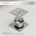 InArt Square Stainless Steel Bathroom Floor Drain product image 8 of 12