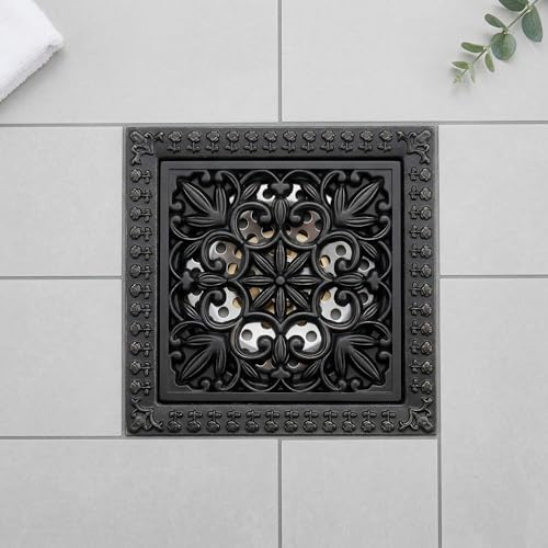 InArt Matte Black Brass Bathroom Floor Drain, 12 x 4 product image 2 of 12