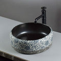 InArt Charcoal Black Round Ceramic Bathroom Vessel Sink product image 8 of 10