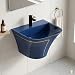 InArt Blue Rectangular Ceramic Pedestal Bathroom Sink product image 4 of 12