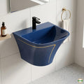 InArt Blue Rectangular Ceramic Pedestal Bathroom Sink product image 2 of 12
