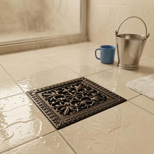 InArt Matte Black Brass Bathroom Floor Drain, 12 x 4 product image 8 of 12