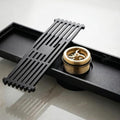 InArt Matte Black Linear Brass Bathroom Floor Drain, 12 x 4 product image 10 of 12