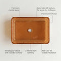 InArt Rectangular Glass Bathroom Vessel Sink, 18.1 x 13.0 x 4.1 in product image 11 of 12