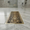 InArt Square Brass Bathroom Floor Drain, 12 x 4 product image 10 of 12
