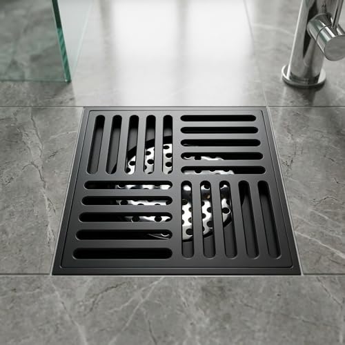InArt Matte Black Brass Bathroom Floor Drain, 12 x 4 product image 1 of 12