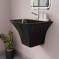 InArt Black Rectangular Ceramic Pedestal Bathroom Sink, 19 x 17 x 13 in product image 12 of 12