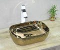 InArt Golden Rectangular Ceramic Bathroom Vessel Sink, 18 x 13 x 5 product image 4 of 10