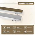 InArt Stainless Steel Bathroom Floor Drain, 24 x 4 product image 7 of 12