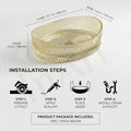InArt Gold Oval Glass Bathroom Vessel Sink, 19.7 x 14.6 x 5.5 in product image 10 of 12