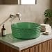 InArt Green Round Glass Bathroom Vessel Sink, 15.6 x 15.6 x 4.7 in product image 3 of 12
