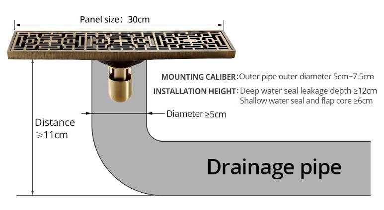 Self-closing drain core and removable stainless steel strainer screen for linear shower drain, brass body