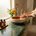 InArt Antique Brown Round Ceramic Bathroom Vessel Sink product image 8 of 12