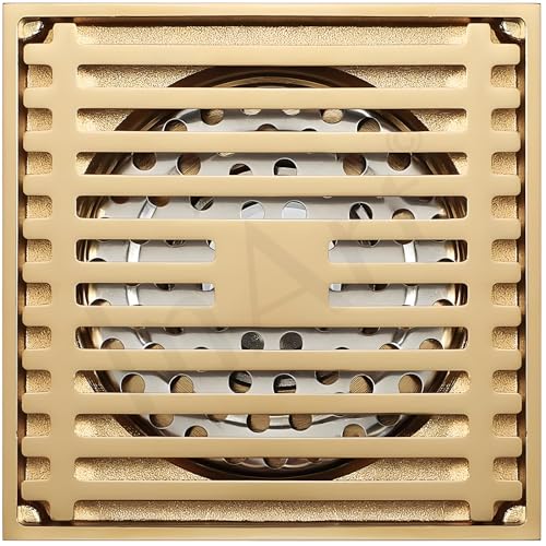 InArt Square Brass Bathroom Floor Drain, 12 x 4 product image 4 of 12