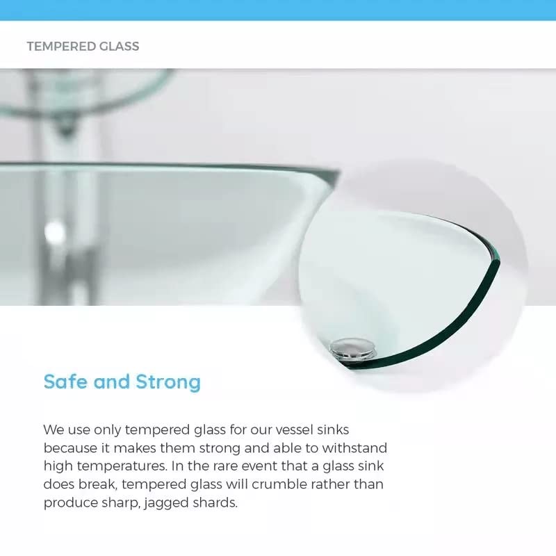 InArt Black Faceted Crystal Glass Vessel Sink for Countertop Bathrooms, 13.4 Inch, additional product view 5