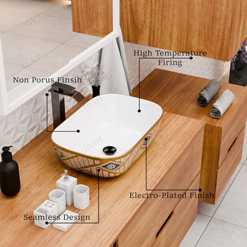 InArt Black Round Ceramic Bathroom Vessel Sink product image 12 of 12