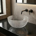 InArt Transparent Round Glass Bathroom Vessel Sink, 13.4 x 13.4 x 6.9 in product image 2 of 12