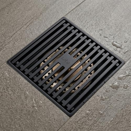 InArt Matte Black Linear Brass Bathroom Floor Drain, 12 x 4 product image 1 of 12