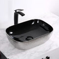 Silver and Black Rectangular Ceramic vessel bathroom sink