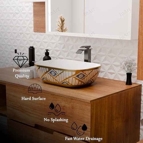 InArt Black Round Ceramic Bathroom Vessel Sink product image 4 of 12