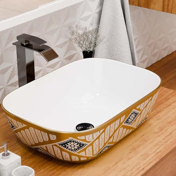 InArt Black Round Ceramic Bathroom Vessel Sink product image 1 of 12