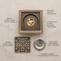 InArt Square Brass Bathroom Floor Drain, 12 x 4 product image 4 of 12