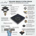 InArt Matte Black Linear Brass Bathroom Floor Drain, 12 x 4 product image 11 of 12