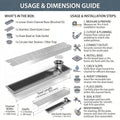 InArt Square Stainless Steel Bathroom Floor Drain, 18 x 4 product image 11 of 12