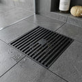 InArt Matte Black Linear Brass Bathroom Floor Drain, 12 x 4 product image 7 of 12