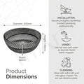 InArt Black Round Glass Bathroom Vessel Sink, 13.4 x 13.4 x 6.9 in product image 12 of 12