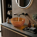 InArt Amber Round Glass Bathroom Vessel Sink, 13.4 x 13.4 x 6.9 in product image 2 of 12