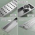 InArt Square Stainless Steel Bathroom Floor Drain, 18 x 4 product image 5 of 12
