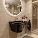 InArt Black Rectangular Ceramic Pedestal Bathroom Sink product image 4 of 12