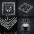 InArt Matte Black Brass Bathroom Floor Drain, 12 x 4 product image 6 of 12