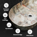 InArt Grey Round Ceramic Bathroom Vessel Sink product image 5 of 12