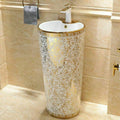 InArt Basin Pedestal Sink - Standing Bathroom Sink Gold 42x42 CM