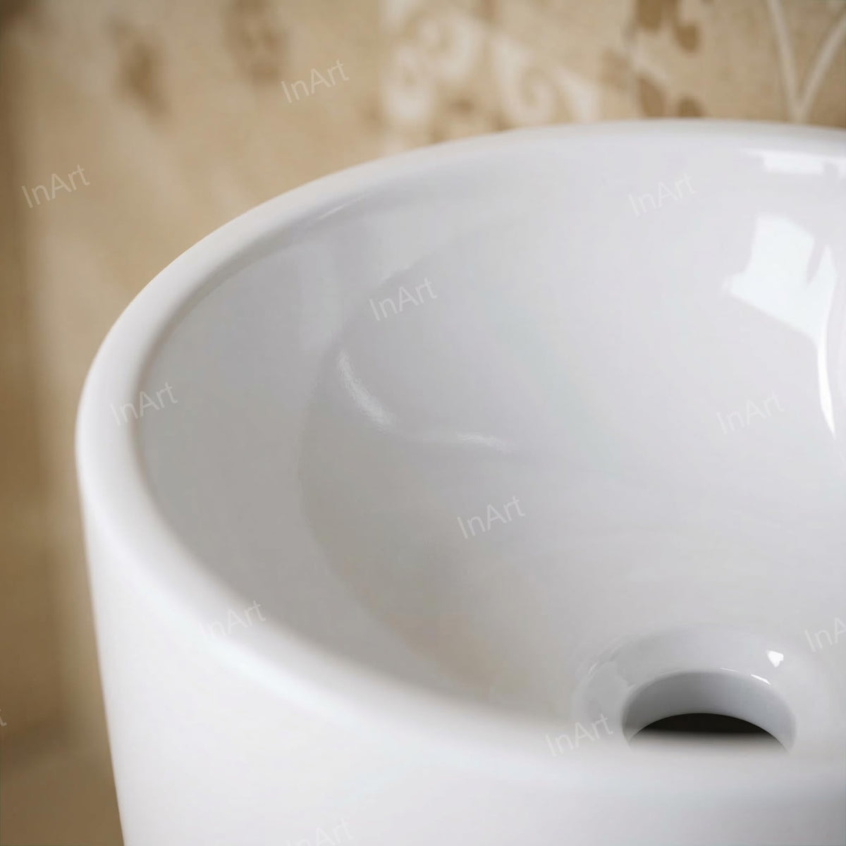 InArt Basin Pedestal Sink - Standing Bathroom Sink White 38x38 CM, additional product view 9