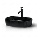 Small rectangular vessel sink InArt ceramic countertop wash basin 51x31 cm, matte black finish