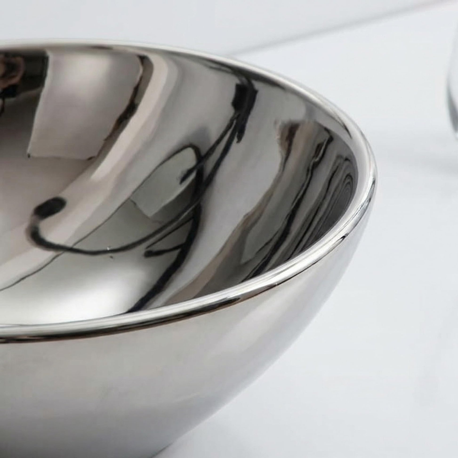 Vessel sink on vanity lifestyle, InArt ceramic oval silver bowl sink for bathroom countertop