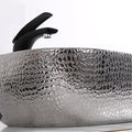 Silver and Black Rectangular Ceramic vessel bathroom sink, additional product view 3