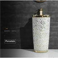 InArt Basin Pedestal Sink - Standing Bathroom Sink Gold 42x42 CM, additional product view 5