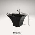 InArt Black Wall-Mounted Ceramic Bathroom Sink with Half Pedestal, 19 x 17 Inch, additional product view 3