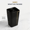 InArt Basin Pedestal Sink - Standing Bathroom Sink Black Glossy 43x36 CM, additional product view 8