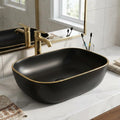 Vessel sinks InArt matte black rectangular ceramic table top wash basin 18x13